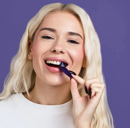 Dr Dent – Tiras Blanqueadoras Moradas para una Sonrisa Más Blanca 💜✨